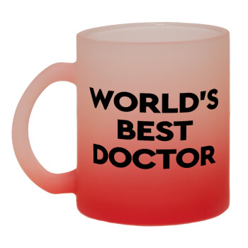 World's Best Doctor, Κούπα γυάλινη δίχρωμη με βάση το κόκκινο ματ, 330ml