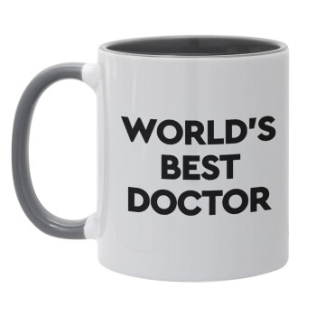 World's Best Doctor, Κούπα χρωματιστή γκρι, κεραμική, 330ml