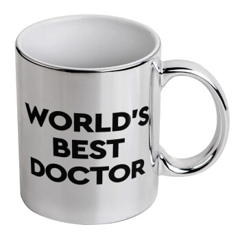World's Best Doctor, Κούπα κεραμική, ασημένια καθρέπτης, 330ml