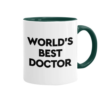World's Best Doctor, Κούπα χρωματιστή πράσινη, κεραμική, 330ml