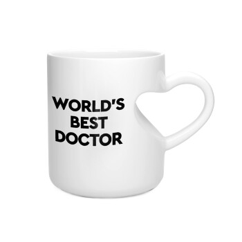 World's Best Doctor, Κούπα καρδιά λευκή, κεραμική, 330ml