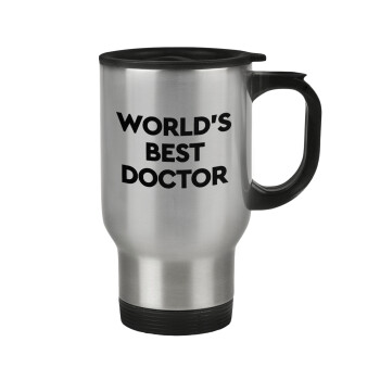 World's Best Doctor, Κούπα ταξιδιού ανοξείδωτη με καπάκι, διπλού τοιχώματος (θερμό) 450ml