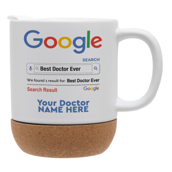 Searching for Best Doctor Ever..., Κούπα, κεραμική με βάση φελού και καπάκι (ΜΑΤ), 330ml (1 τεμάχιο)