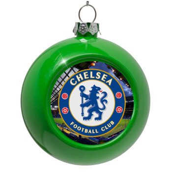 FC Chelsea, Green Christmas tree ornament bauble 8cm