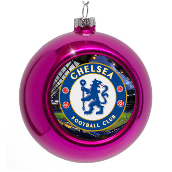 FC Chelsea, Purple Christmas tree ornament bauble 8cm