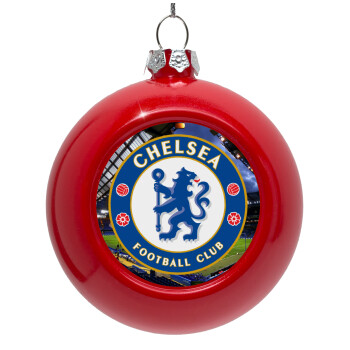 FC Chelsea, Red Christmas tree ornament bauble 8cm