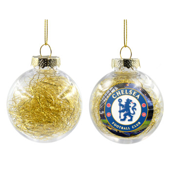 FC Chelsea, Χριστουγεννιάτικη μπάλα δένδρου διάφανη με χρυσό γέμισμα 8cm