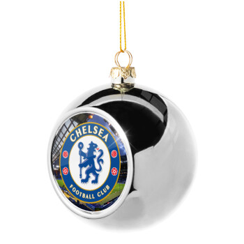 FC Chelsea, Silver 8cm Christmas tree ball ornament