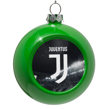 FC Juventus, Green Christmas tree ornament bauble 8cm