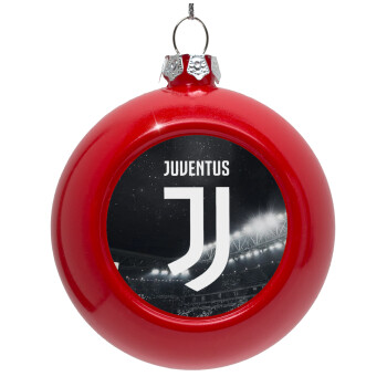 FC Juventus, Red Christmas tree ornament bauble 8cm