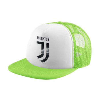 FC Juventus, Καπέλο παιδικό Soft Trucker με Δίχτυ ΠΡΑΣΙΝΟ/ΛΕΥΚΟ (POLYESTER, ΠΑΙΔΙΚΟ, ONE SIZE)