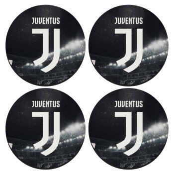 FC Juventus, SET of 4 round wooden coasters (9cm)