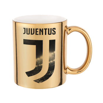 FC Juventus, Mug ceramic, gold mirror, 330ml