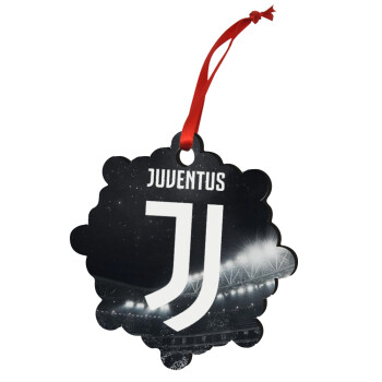 FC Juventus, Christmas ornament snowflake wooden 7.5cm