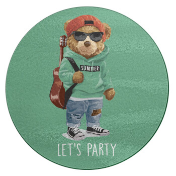 Let's Party Bear, Επιφάνεια κοπής γυάλινη στρογγυλή (30cm)