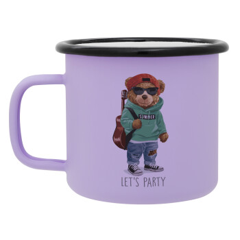 Let's Party Bear, Κούπα Μεταλλική εμαγιέ ΜΑΤ Light Pastel Purple 360ml