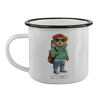 Let's Party Bear, Κούπα εμαγιέ με μαύρο χείλος 360ml