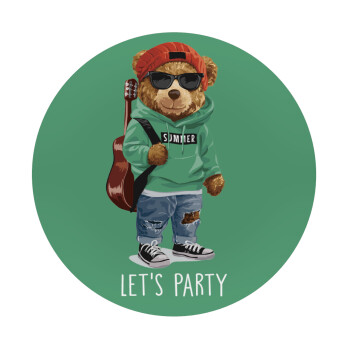 Let's Party Bear, Mousepad Round 20cm