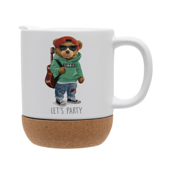 Let's Party Bear, Ceramic coffee mug Cork (MAT), 330ml (1pcs)