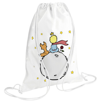 Little prince, Τσάντα πλάτης πουγκί GYMBAG λευκή (28x40cm)