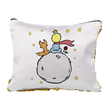 Little prince, Sequin Gold Pouch Cosmetic Bag