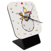 Quartz Wooden table clock with hands (10cm)