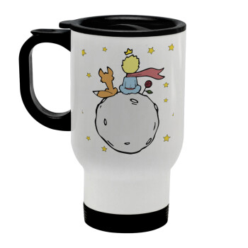 Little prince, Stainless steel travel mug with lid, double wall white 450ml