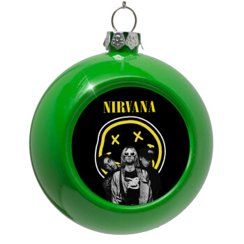 Nirvana, Green Christmas tree ornament bauble 8cm