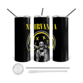 Nirvana, 360 Eco friendly stainless steel tumbler 600ml, with metal straw & cleaning brush