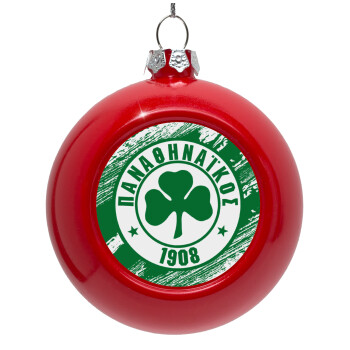 Π.Α.Ο., Red Christmas tree ornament bauble 8cm