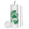 Eco friendly stainless steel tumbler 600ml, with metal straw & cleaning brush