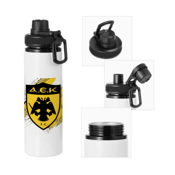 FC Α.Ε.Κ., Metal water bottle with safety cap, aluminum 850ml