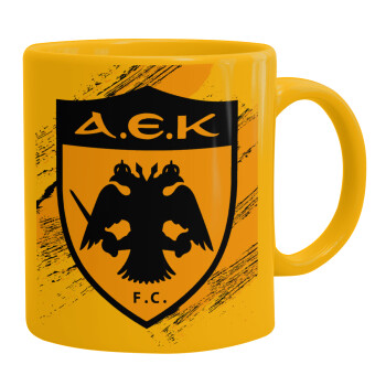 FC Α.Ε.Κ., Ceramic coffee mug yellow, 330ml