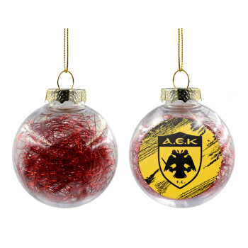 FC Α.Ε.Κ., Transparent Christmas tree ball ornament with red filling 8cm