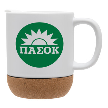 PASOK Green/White, Ceramic coffee mug Cork (MAT), 330ml (1pcs)