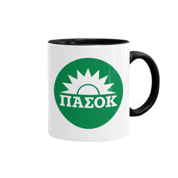 PASOK Green/White, Mug colored black, ceramic, 330ml