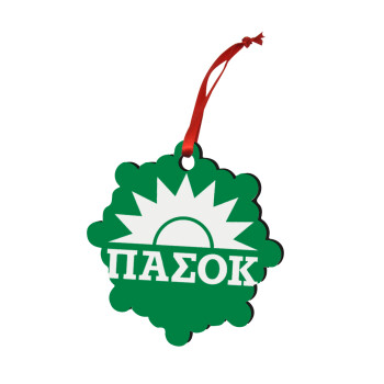 PASOK Green/White, Christmas ornament snowflake wooden 7.5cm