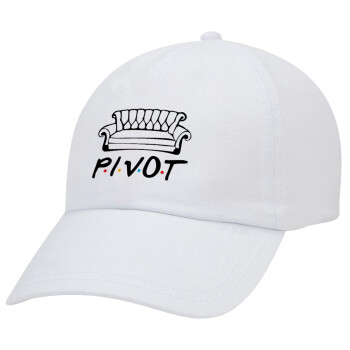 Friends Pivot, Καπέλο Ενηλίκων Baseball Λευκό 5-φύλλο (POLYESTER, ΕΝΗΛΙΚΩΝ, UNISEX, ONE SIZE)