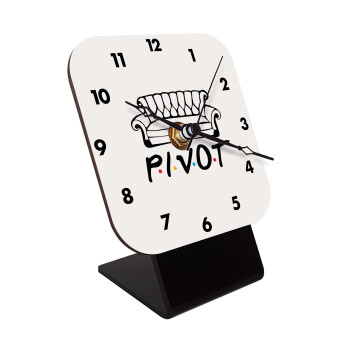 Friends Pivot, Quartz Wooden table clock with hands (10cm)