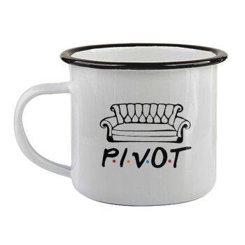 Friends Pivot, Κούπα εμαγιέ με μαύρο χείλος 360ml