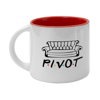 Friends Pivot, Κούπα κεραμική 400ml Λευκή/Κόκκινη