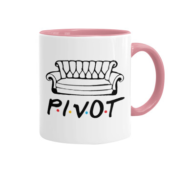 Friends Pivot, Mug colored pink, ceramic, 330ml