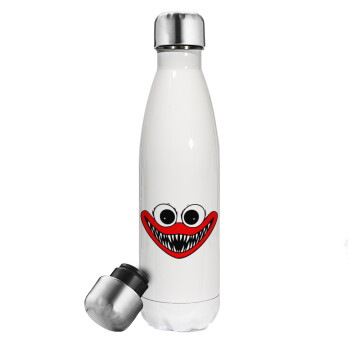 Huggy wuggy, Metal mug thermos White (Stainless steel), double wall, 500ml
