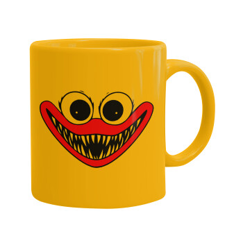 Huggy wuggy, Ceramic coffee mug yellow, 330ml