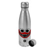 Metallic water bottle, stainless steel, 750ml