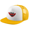 Adult Soft Trucker Hat with Yellow/White Mesh (POLYESTER, ADULT, UNISEX, ONE SIZE)