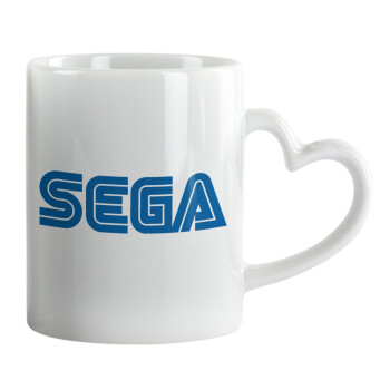 SEGA, Κούπα καρδιά χερούλι λευκή, κεραμική, 330ml