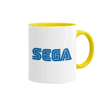 SEGA, Κούπα χρωματιστή κίτρινη, κεραμική, 330ml