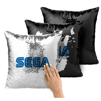 SEGA, Μαξιλάρι καναπέ Μαγικό Μαύρο με πούλιες 40x40cm περιέχεται το γέμισμα