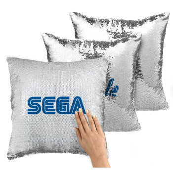 SEGA, Μαξιλάρι καναπέ Μαγικό Ασημένιο με πούλιες 40x40cm περιέχεται το γέμισμα